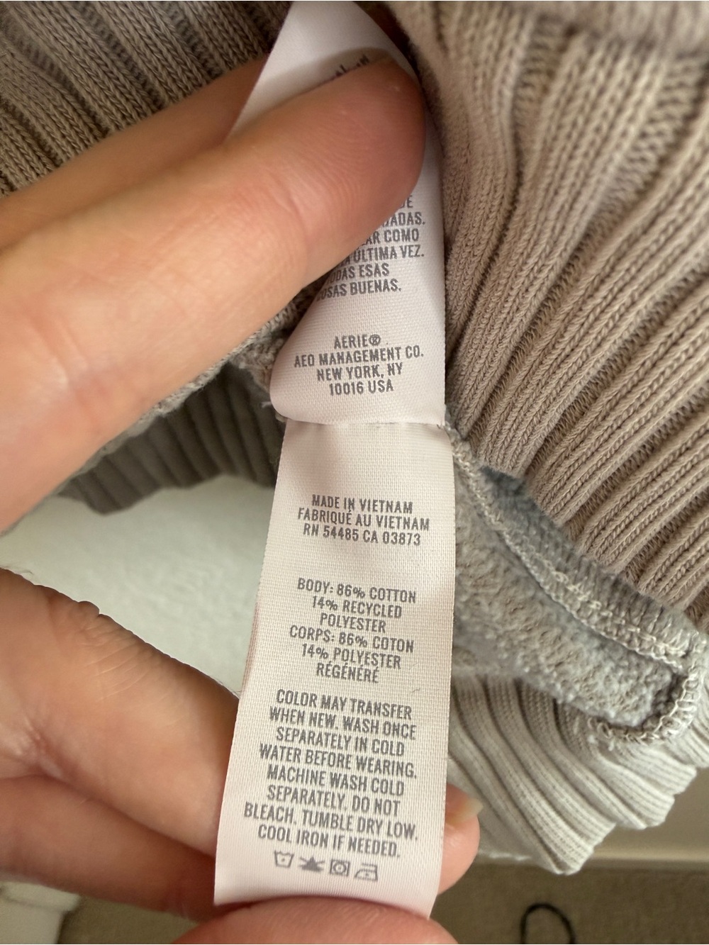 aerie oh snap Sweatshirt in Taupe with a Quilted Collar, Snap Henley Funnel Neck - Picture 8 of 12